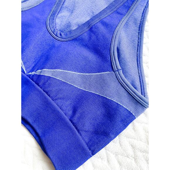 Gymshark Blue Turbo Seamless Sports Bra Medium Activewear Workout - Picture 8 of 8